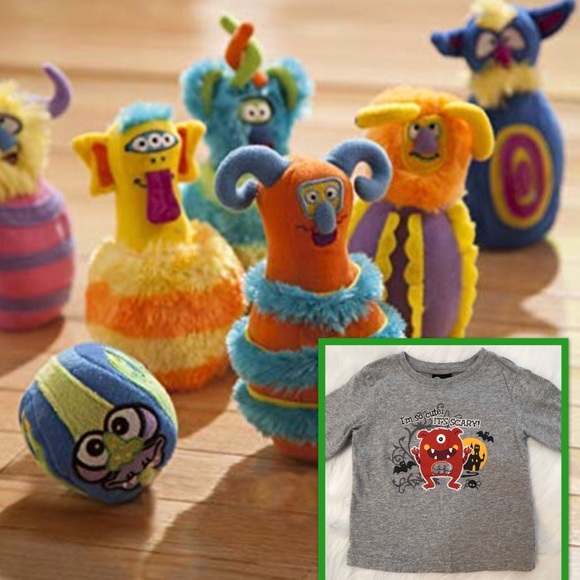 Melissa & Doug Monster bowling set and free shirt - Picture 1 of 7